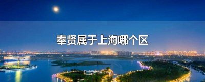 ​上海奉贤是哪个区的城市 上海奉贤是哪个区的地方