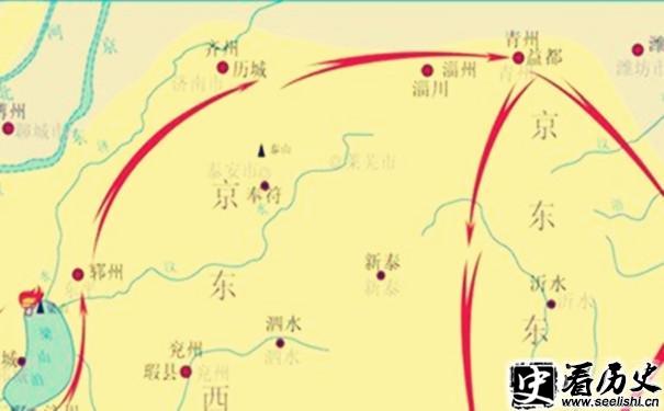 宋江农民起义部分路线图