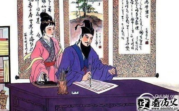 苏轼与小妾画像