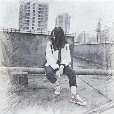 素描头像女生唯美伤感非主流