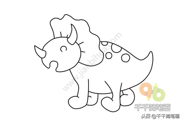 恐龙简笔画大全简单易学(恐龙简笔画教程)(9)